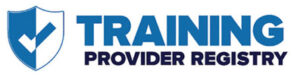 Blue Training Provider Registry logo with check mark