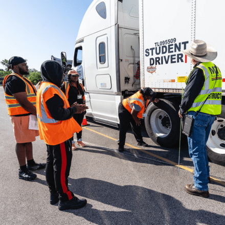 CDL students training